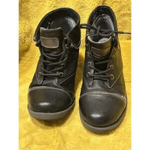 Biza Women's Black Biker Booties US 8 Leather Motorcycle Moto Punk Grunge Chic